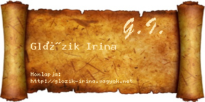 Glózik Irina névjegykártya